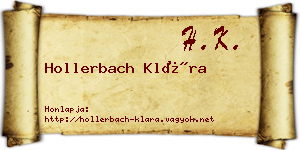 Hollerbach Klára névjegykártya